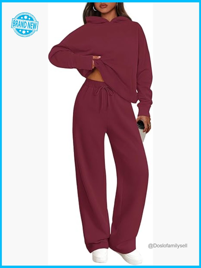 Oversized Hoodie & Wide Leg Sweatpants Set Lounge Tracksuit Spring Fall
